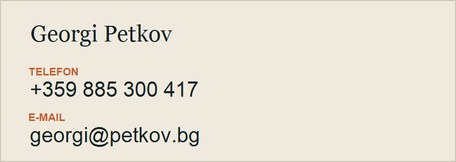 Kontaktdaten für eine Besichtigung